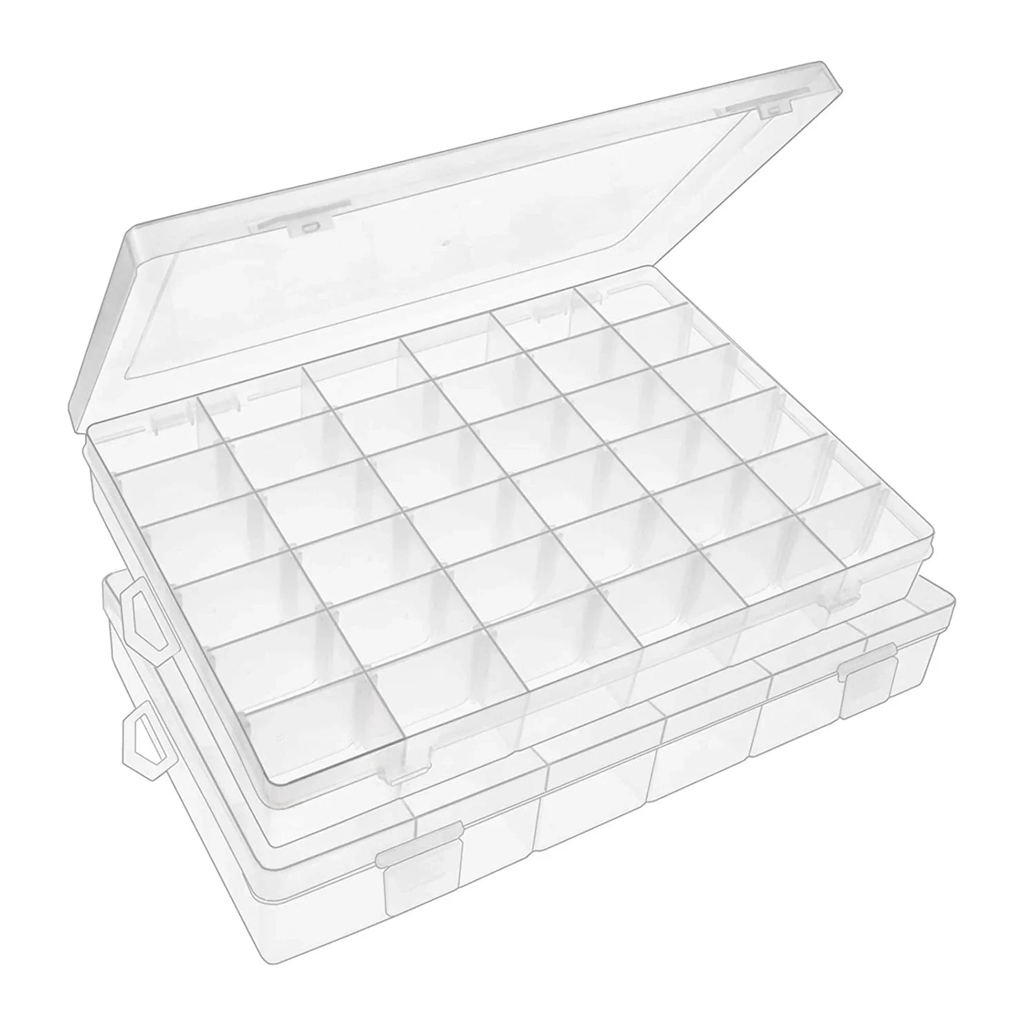 7673a 36 Grids Clear Plastic Organizer Jewelry Storage Box with Adjustable Dividers, Transparent Organizer Box (1pc) 7673a 36 Grids Clear Plastic Organizer Jewelry Storage Box with Adjustable Dividers, Transparent Organizer Box (1pc)